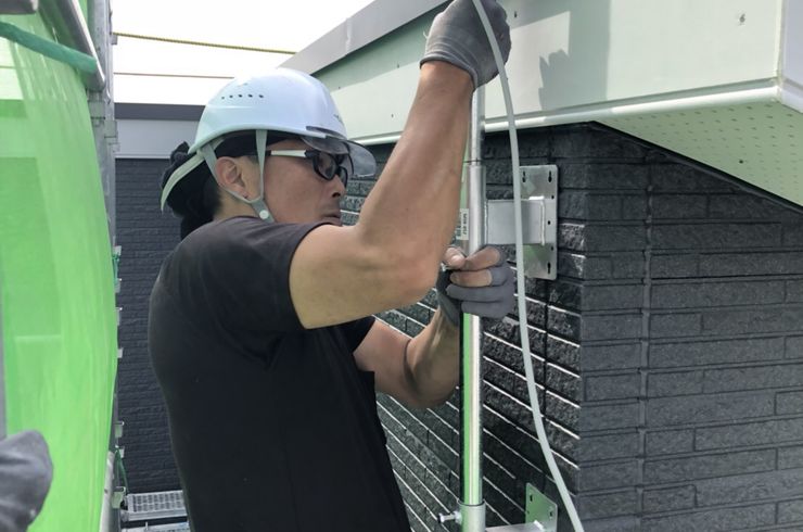 外部器具取付工事の真っ最中